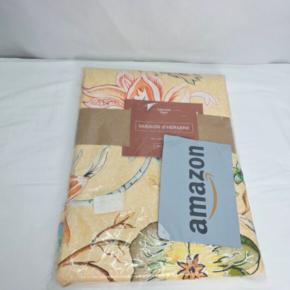 Maison d' Hermine Peach Floral Boho Rectangle Table Cloth 100% Cotton 70 x 120" - Picture 2 of 7